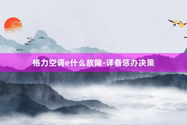 格力空调e什么故障-详备惩办决策