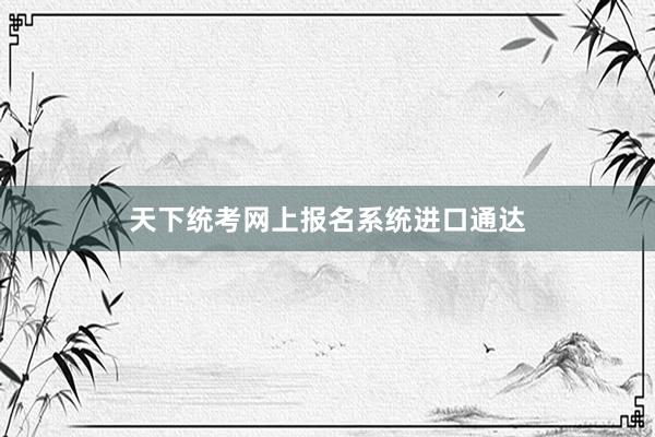 天下统考网上报名系统进口通达