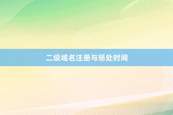 二级域名注册与惩处时间